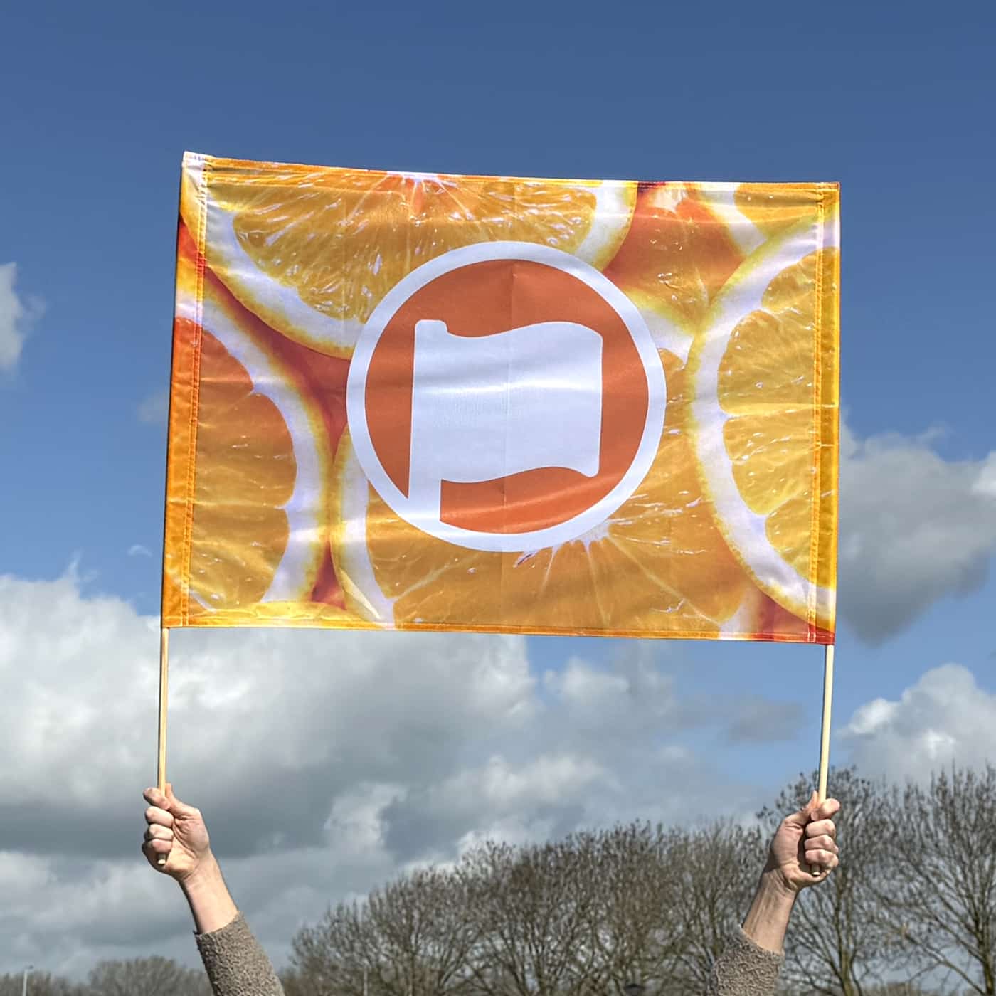 Banner mit Stock